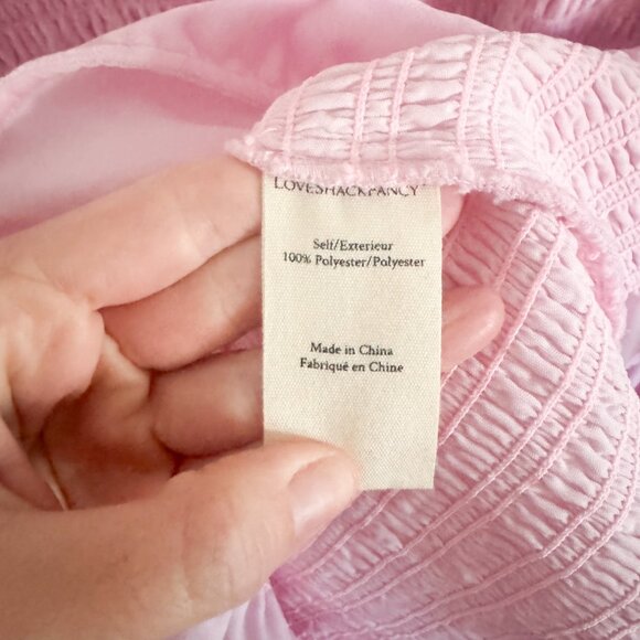NWT LoveShackFancy Pink Smocked Dorset Dress S - Picture 7 of 8